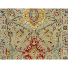 Load image into Gallery viewer, 2&#39;7&quot;x19&#39;10&quot; Cape Honey Beige, Hand Knotted, Vibrant Colors with Soft to Touch, Wool and Pure Silk, The Sunset Rosettes, Runner Oriental Rug FWR543198