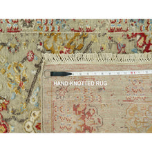 Load image into Gallery viewer, 2&#39;7&quot;x19&#39;10&quot; Cape Honey Beige, Hand Knotted, Vibrant Colors with Soft to Touch, Wool and Pure Silk, The Sunset Rosettes, Runner Oriental Rug FWR543198
