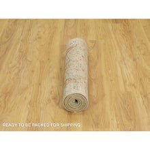 Load image into Gallery viewer, 2&#39;8&quot;x6&#39; Sand Dollar Beige, The Sunset Rosettes with Vibrant Colors, Hand Knotted, Soft to Touch, Wool and Pure Silk, Runner Oriental Rug FWR543204