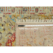 Load image into Gallery viewer, 2&#39;8&quot;x6&#39; Sand Dollar Beige, The Sunset Rosettes with Vibrant Colors, Hand Knotted, Soft to Touch, Wool and Pure Silk, Runner Oriental Rug FWR543204