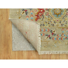 Load image into Gallery viewer, 10&#39;3&quot;x13&#39;10&quot; Biscoti Beige, The Sunset Rosettes, Wool and Pure Silk, Hand Knotted, Soft Colors, Oriental Rug FWR543210