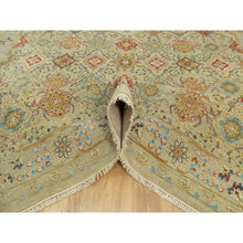 Load image into Gallery viewer, 10&#39;3&quot;x13&#39;10&quot; Biscoti Beige, The Sunset Rosettes, Wool and Pure Silk, Hand Knotted, Soft Colors, Oriental Rug FWR543210