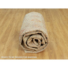 Load image into Gallery viewer, 10&#39;3&quot;x13&#39;10&quot; Biscoti Beige, The Sunset Rosettes, Wool and Pure Silk, Hand Knotted, Soft Colors, Oriental Rug FWR543210