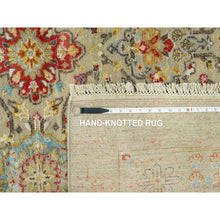 Load image into Gallery viewer, 10&#39;3&quot;x13&#39;10&quot; Biscoti Beige, The Sunset Rosettes, Wool and Pure Silk, Hand Knotted, Soft Colors, Oriental Rug FWR543210