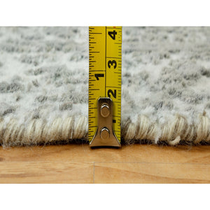 2'x3'2" Xanadu Gray, Broken Wool and Silk, Persian Design, Soft to Touch, Denser Weave, Hand Knotted, Oriental Rug FWR543216