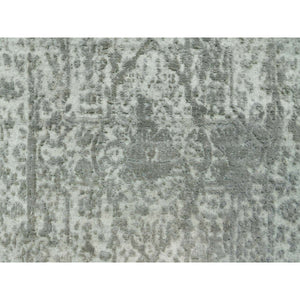2'x3'2" Moorland Gray, Hand Knotted, Soft to Touch, Broken Wool and Silk, Persian Design, Denser Weave, Oriental Rug FWR543222