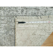 Load image into Gallery viewer, 2&#39;x3&#39;2&quot; Moorland Gray, Hand Knotted, Soft To Touch, Broken Wool And Silk, Persian Design, Denser Weave, Oriental Rug FWR543222