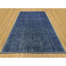 Load image into Gallery viewer, 9&#39;3&quot;x11&#39;9&quot; Sapphire Blue, Soft to Touch, Modern Plain Decor Box Design, Luxurious Wool, Loomed Knotted, Oriental Rug FWR543294