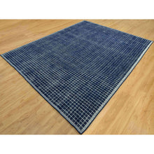 Load image into Gallery viewer, 9&#39;3&quot;x11&#39;9&quot; Sapphire Blue, Soft to Touch, Modern Plain Decor Box Design, Luxurious Wool, Loomed Knotted, Oriental Rug FWR543294