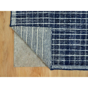 9'3"x11'9" Sapphire Blue, Soft to Touch, Modern Plain Decor Box Design, Luxurious Wool, Loomed Knotted, Oriental Rug FWR543294