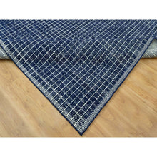 Load image into Gallery viewer, 9&#39;3&quot;x11&#39;9&quot; Sapphire Blue, Soft to Touch, Modern Plain Decor Box Design, Luxurious Wool, Loomed Knotted, Oriental Rug FWR543294