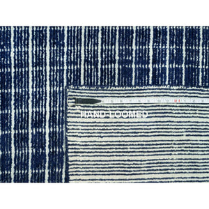 9'3"x11'9" Sapphire Blue, Soft to Touch, Modern Plain Decor Box Design, Luxurious Wool, Loomed Knotted, Oriental Rug FWR543294