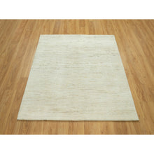 Load image into Gallery viewer, 5&#39;x5&#39; Magnolia White, Lori Buft Gabbeh Plain Design, Thick And Plush, Pure Persian Wool, Soft To The Touch, Hand Knotted, Square Oriental Rug FWR543306