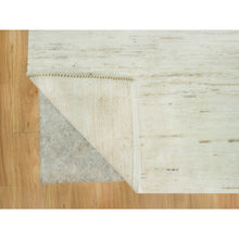Load image into Gallery viewer, 5&#39;x5&#39; Magnolia White, Lori Buft Gabbeh Plain Design, Thick And Plush, Pure Persian Wool, Soft To The Touch, Hand Knotted, Square Oriental Rug FWR543306