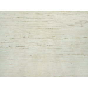 5'x5' Magnolia White, Lori Buft Gabbeh Plain Design, Thick And Plush, Pure Persian Wool, Soft To The Touch, Hand Knotted, Square Oriental Rug FWR543306