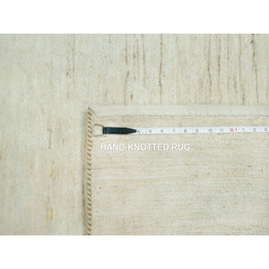 5'x5' Magnolia White, Lori Buft Gabbeh Plain Design, Thick And Plush, Pure Persian Wool, Soft To The Touch, Hand Knotted, Square Oriental Rug FWR543306