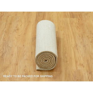 2'6"x8'1" Apple Blossom White, Lori Buft Gabbeh Plain Design, Luxurious Wool, Soft To The Touch Hand Knotted, Runner Oriental Rug FWR543324