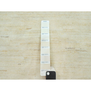2'5"x8'2" Champagne White, Lori Buft Gabbeh Plain Design, Luxurious Wool, Soft To The Touch Hand Knotted,  Runner Oriental Rug FWR543330