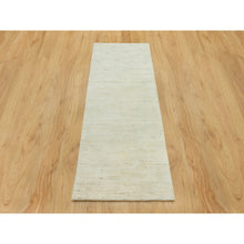 Load image into Gallery viewer, 2&#39;5&quot;x6&#39;1&quot; Great Hall Mouldings White, Denser Weave, Hand Knotted, Lori Buft Gabbeh Plain Design, 100% Wool, Runner Oriental Rug FWR543336