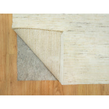 Load image into Gallery viewer, 5&#39;1x13&#39;8&quot; Quiet White, Denser Weave, Soft To Touch, Lori Buft Gabbeh Plain Design, 100% Pure Wool, Hand Knotted, Wide Runner, Oriental Rug FWR543354