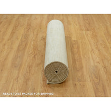 Load image into Gallery viewer, 5&#39;1x13&#39;8&quot; Quiet White, Denser Weave, Soft To Touch, Lori Buft Gabbeh Plain Design, 100% Pure Wool, Hand Knotted, Wide Runner, Oriental Rug FWR543354