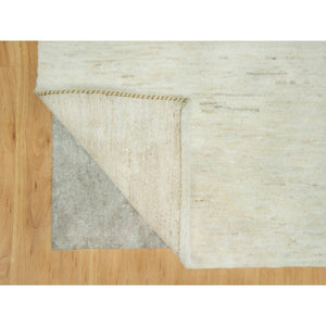 5'x6'8" Macaroon White, Hand Knotted, Denser Weave, Lori Buft Gabbeh Design, High Quality Wool, Soft to Touch, Oriental Rug FWR543408