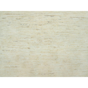 5'x6'8" Macaroon White, Hand Knotted, Denser Weave, Lori Buft Gabbeh Design, High Quality Wool, Soft to Touch, Oriental Rug FWR543408