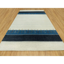 Load image into Gallery viewer, 9&#39;10&quot;x14&#39; Floral White, Tree Design Modern Gabbeh Lori Buft , Pure Wool, Hand Knotted Thick And Plush Soft Pile Oriental Rug FWR543414