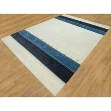 Load image into Gallery viewer, 9&#39;10&quot;x14&#39; Floral White, Tree Design Modern Gabbeh Lori Buft , Pure Wool, Hand Knotted Thick And Plush Soft Pile Oriental Rug FWR543414