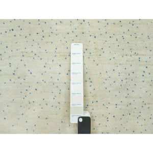 9'10"x14' Floral White, Tree Design Modern Gabbeh Lori Buft , Pure Wool, Hand Knotted Thick And Plush Soft Pile Oriental Rug FWR543414