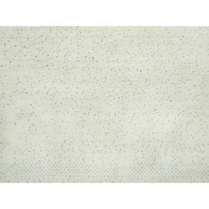 9'10"x14' Floral White, Tree Design Modern Gabbeh Lori Buft , Pure Wool, Hand Knotted Thick And Plush Soft Pile Oriental Rug FWR543414