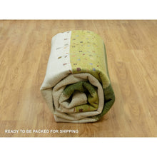 Load image into Gallery viewer, 8&#39;10&quot;x12&#39; Porcelain White, Modern Gabbeh Lori Buft Tree Design, Pure Wool, Hand Knotted Thick and Plush, Soft to Touch, Oriental Rug FWR543426