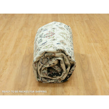 Load image into Gallery viewer, 9&#39;x12&#39;2&quot; Snowbound White And Naval Blue, Hand Knotted Densely Woven Nain 250 Kpsi Center Medallion Flower Design, 100% Wool, Oriental Rug FWR543510