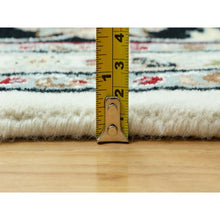 Load image into Gallery viewer, 9&#39;x12&#39;2&quot; Snowbound White And Naval Blue, Hand Knotted Densely Woven Nain 250 Kpsi Center Medallion Flower Design, 100% Wool, Oriental Rug FWR543510