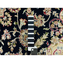 Load image into Gallery viewer, 7&#39;x7&#39; Broncos Blue With Dove White, Nain Central Medallion Flower Design, 250 Kpsi, Soft Wool, Hand Knotted, Oriental Square Rug FWR543558