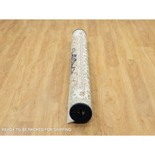 Load image into Gallery viewer, 7&#39;x7&#39; Broncos Blue With Dove White, Nain Central Medallion Flower Design, 250 Kpsi, Soft Wool, Hand Knotted, Oriental Square Rug FWR543558