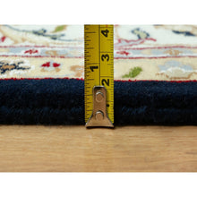 Load image into Gallery viewer, 7&#39;x7&#39; Broncos Blue With Dove White, Nain Central Medallion Flower Design, 250 Kpsi, Soft Wool, Hand Knotted, Oriental Square Rug FWR543558