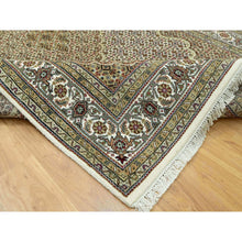 Load image into Gallery viewer, 5&#39;10&quot;x9&#39;2&quot; Silky White, Densely Woven Center Large Fish Medallion Tabriz Mahi Design, High Quality Wool, Hand Knotted, Oriental Rug FWR543588