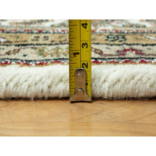 Load image into Gallery viewer, 5&#39;10&quot;x9&#39;2&quot; Silky White, Densely Woven Center Large Fish Medallion Tabriz Mahi Design, High Quality Wool, Hand Knotted, Oriental Rug FWR543588