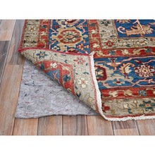Load image into Gallery viewer, 9&#39;x11&#39;8&quot; Ajax Red, Peshawar Heriz with Antique Serapi Design, Shiny High Mountain Wool, Hand Knotted, Vegetable Dyes, Densely Woven, Soft Pile, Oriental Rug FWR5430