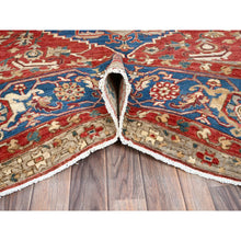 Load image into Gallery viewer, 9&#39;x11&#39;8&quot; Ajax Red, Peshawar Heriz with Antique Serapi Design, Shiny High Mountain Wool, Hand Knotted, Vegetable Dyes, Densely Woven, Soft Pile, Oriental Rug FWR5430