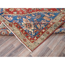 Load image into Gallery viewer, 9&#39;x11&#39;8&quot; Ajax Red, Peshawar Heriz with Antique Serapi Design, Shiny High Mountain Wool, Hand Knotted, Vegetable Dyes, Densely Woven, Soft Pile, Oriental Rug FWR5430