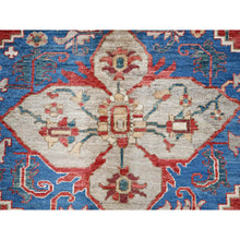 Load image into Gallery viewer, 9&#39;x11&#39;8&quot; Ajax Red, Peshawar Heriz with Antique Serapi Design, Shiny High Mountain Wool, Hand Knotted, Vegetable Dyes, Densely Woven, Soft Pile, Oriental Rug FWR5430