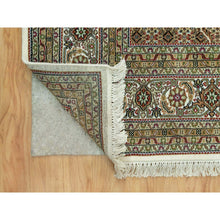 Load image into Gallery viewer, 8&#39;10&quot;x12&#39;3&quot; Oyster White, Tabriz Mahi with Fish Medallion Design, Denser Weave, Pure Wool, Hand Knotted, Oriental Rug FWR543630