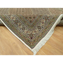 Load image into Gallery viewer, 8&#39;10&quot;x12&#39;3&quot; Oyster White, Tabriz Mahi with Fish Medallion Design, Denser Weave, Pure Wool, Hand Knotted, Oriental Rug FWR543630