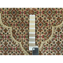 Load image into Gallery viewer, 8&#39;10&quot;x12&#39;3&quot; Oyster White, Tabriz Mahi with Fish Medallion Design, Denser Weave, Pure Wool, Hand Knotted, Oriental Rug FWR543630