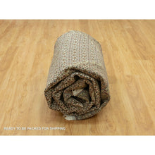 Load image into Gallery viewer, 8&#39;10&quot;x12&#39;3&quot; Oyster White, Tabriz Mahi With Fish Medallion Design, Denser Weave, Pure Wool, Hand Knotted, Oriental Rug FWR543630