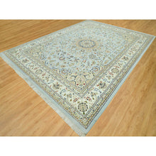 Load image into Gallery viewer, 11&#39;6&quot;x15&#39;6&quot; Oslo Blue, 250 Kpsi, Velvety Wool, Nain Central Large Medallion Floral Design Denser Weave, Hand Knotted, Oversized Oriental Rug FWR543648