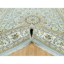 Load image into Gallery viewer, 11&#39;6&quot;x15&#39;6&quot; Oslo Blue, 250 Kpsi, Velvety Wool, Nain Central Large Medallion Floral Design Denser Weave, Hand Knotted, Oversized Oriental Rug FWR543648