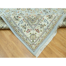 Load image into Gallery viewer, 11&#39;6&quot;x15&#39;6&quot; Oslo Blue, 250 Kpsi, Velvety Wool, Nain Central Large Medallion Floral Design Denser Weave, Hand Knotted, Oversized Oriental Rug FWR543648